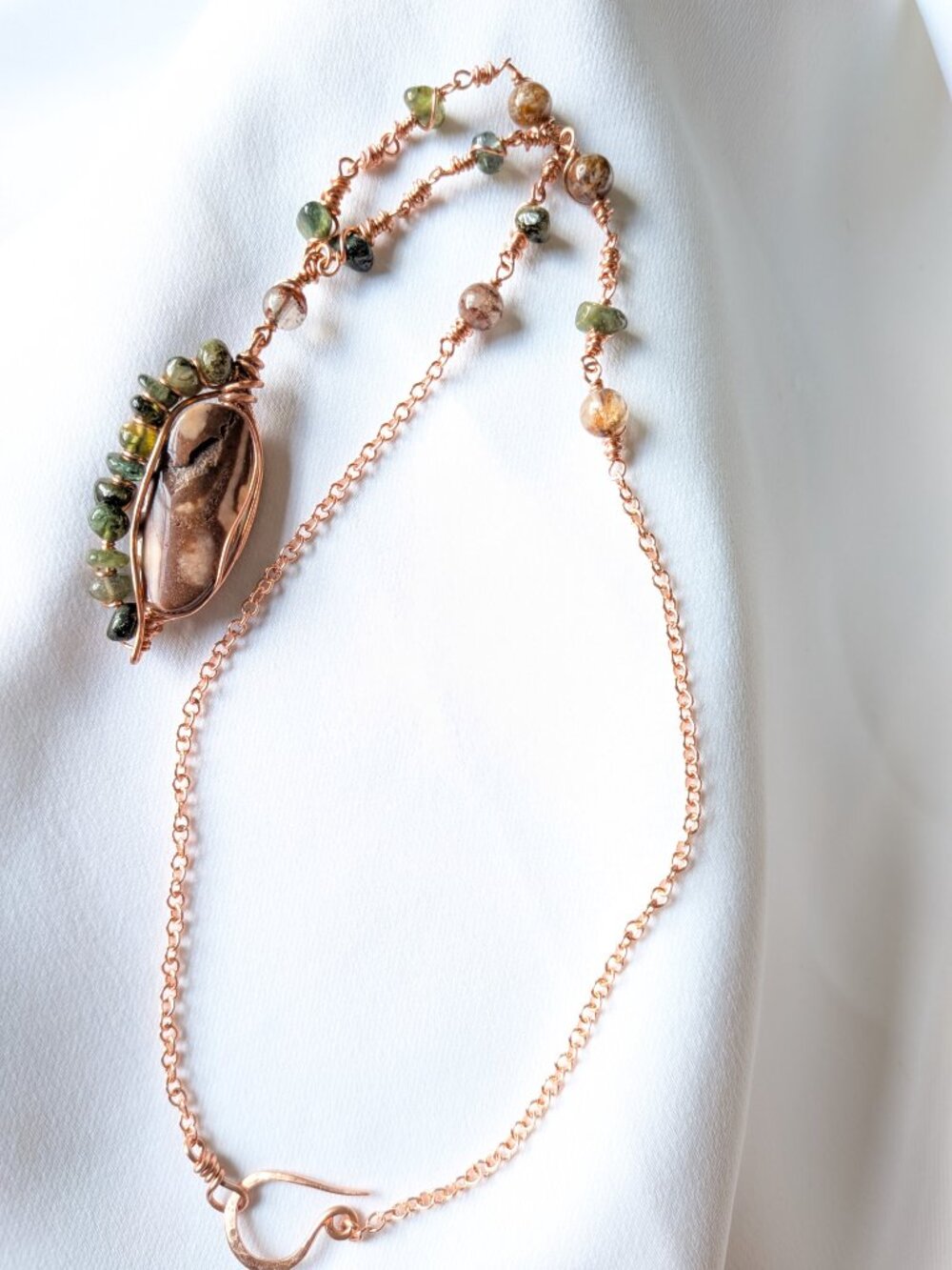 Forest Dreamer Necklace- Natural Gemstones Hand Wrapped in Copper